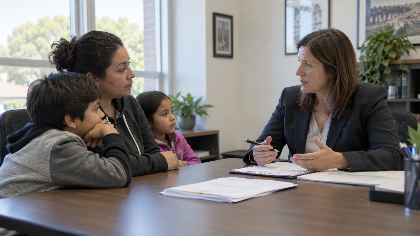 Community legal aid adviser helping a resident